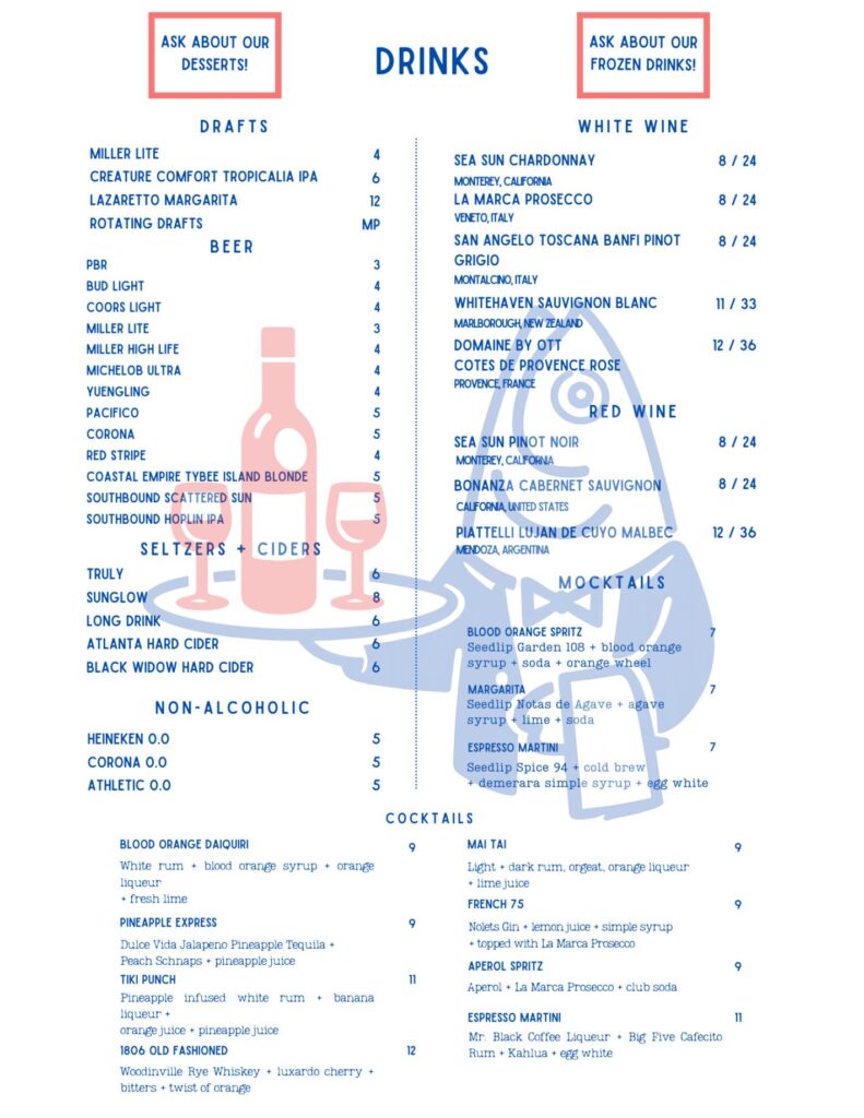 Bubba Gumbo’s Menu 1