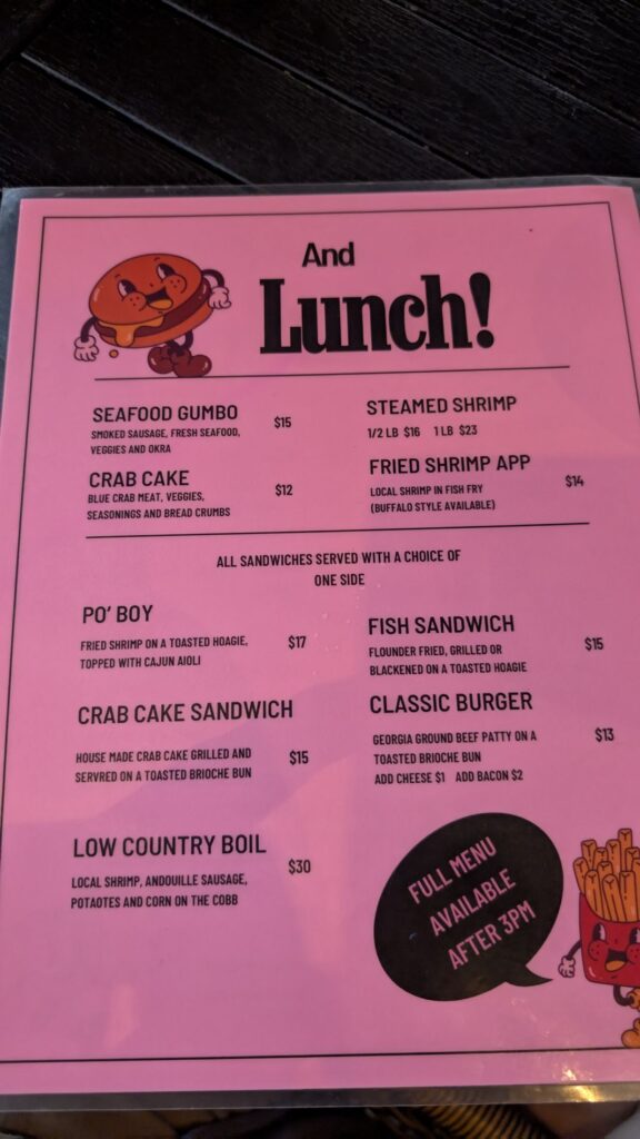 Bubba Gumbo’s Menu 5